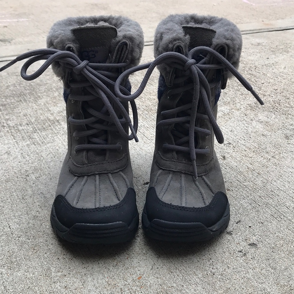 UGG Kids Butte Metal Sheepskin Snow Rain Boots
